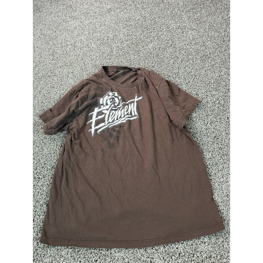 Vintage Y2K Element Skateboards T Shirt Men's Size Large Brown